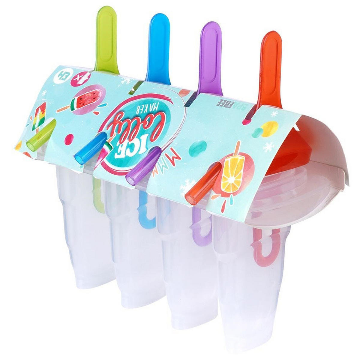 EISCREMEFORM 4 Stück transparent - Multicolor, Kunststoff (21/19/11cm) - Excellent Houseware