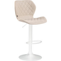 BARHOCKER Cora, Gestell weiß, Stoff Creme - Creme/Weiß, Textil/Metall (47/100/51cm) - TPFLiving