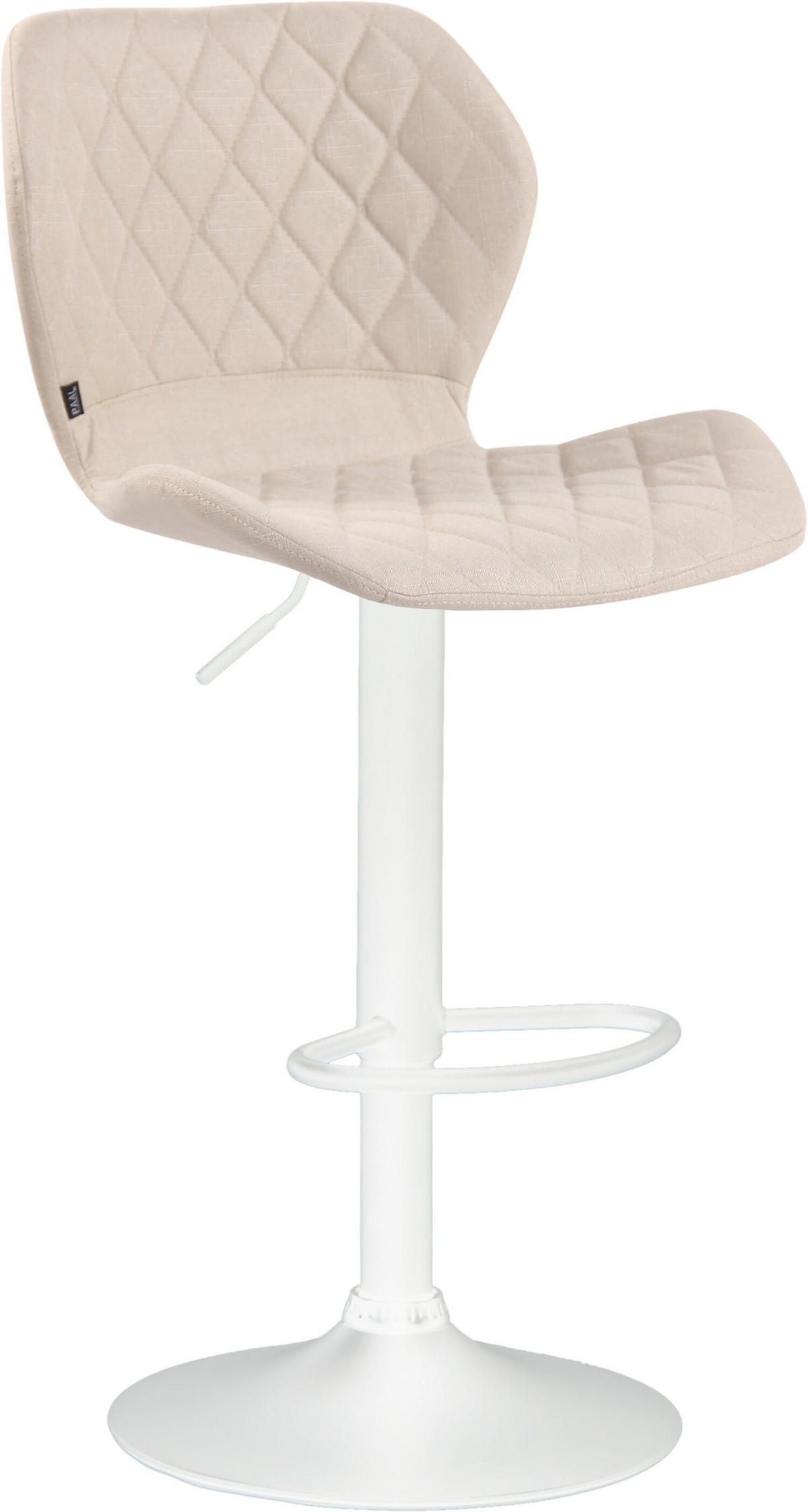 BARHOCKER Cora, Gestell weiß, Stoff Creme - Creme/Weiß, Textil/Metall (47/100/51cm) - TPFLiving