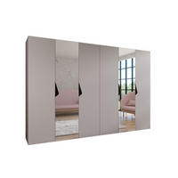 DREHTÜRENSCHRANK 202/300/52 6-türig - Beige/Schwarz, Holz/Metall (300/202/52cm) - Abiks Möbel