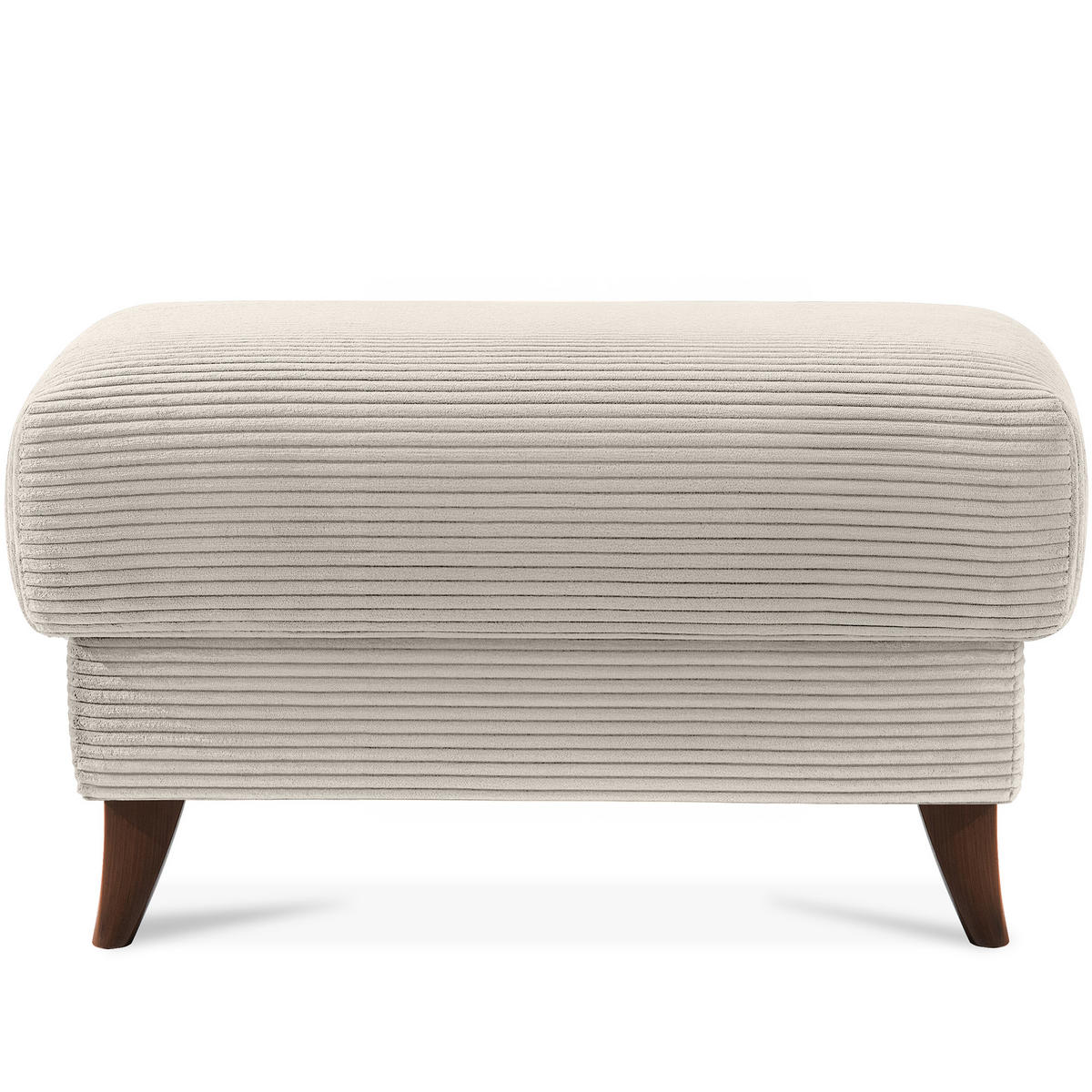 HOCKER GUSTAVO II, Cremefarbig - Creme/Braun, Holz/Holzwerkstoff (92/49/92cm) - KONSIMO®