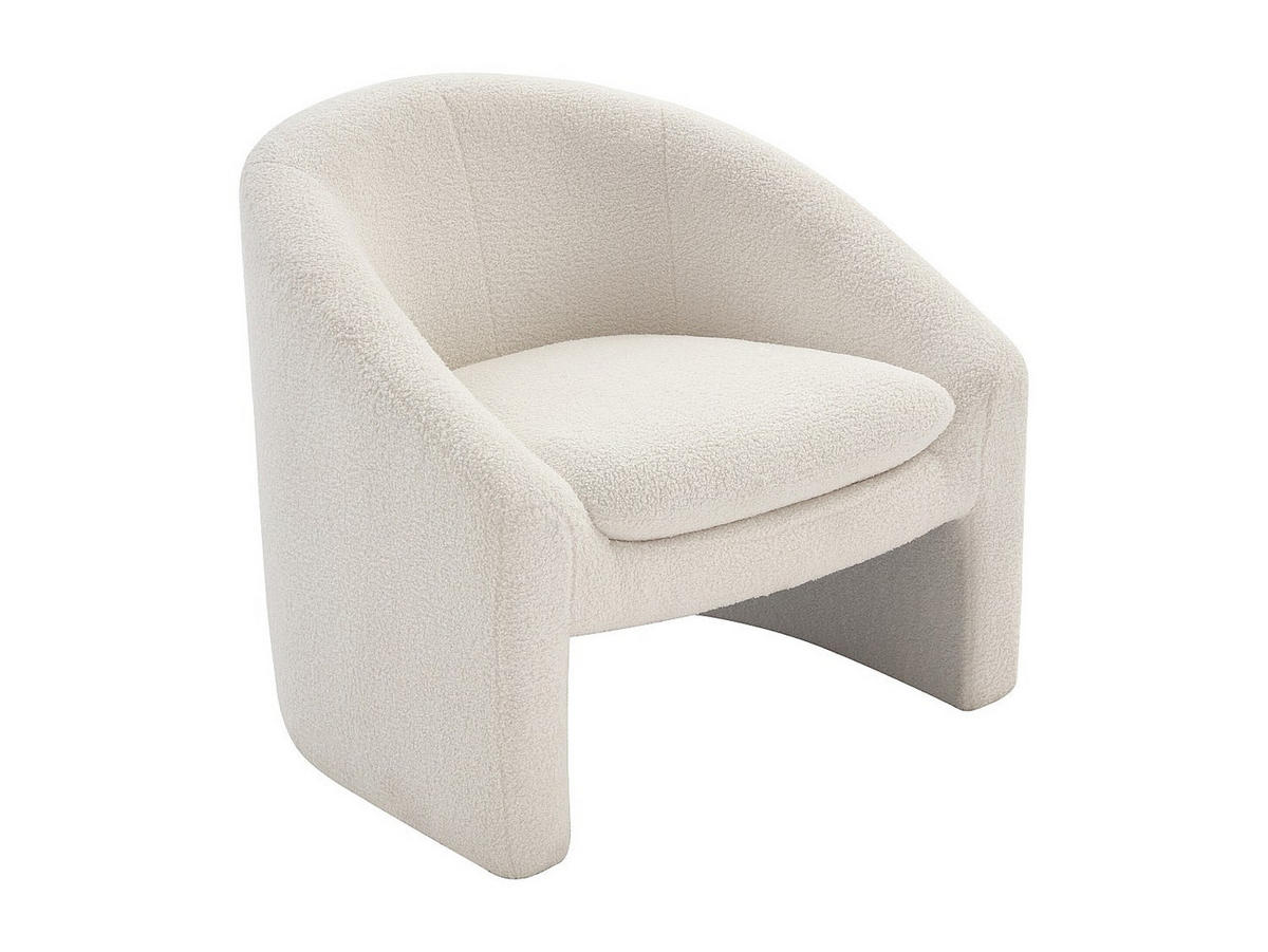 SESSEL - Bouclé-Stoff - Weiß - OSSANA - Weiß, Textil (83/74/74cm) - Vente-Unique