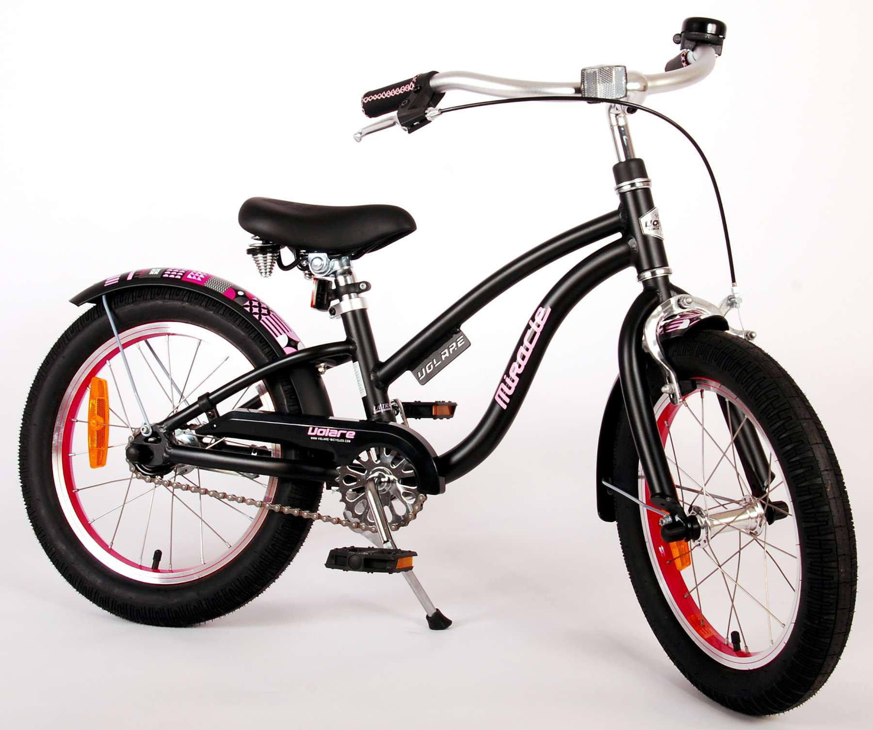 KINDERFAHRRAD Miracle Cruiser - 16 Zoll - Rücktritt + Handbremse - Mattschwarz - Schwarz, Metall (46cm) - TPFSports