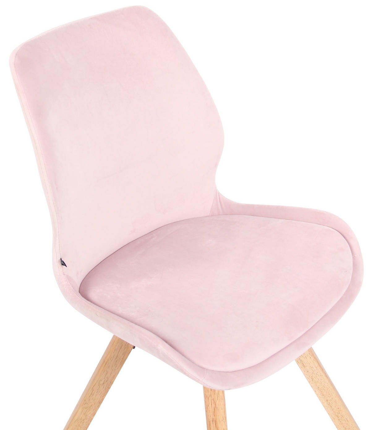 STUHL 4er Set Samt pink - Pink/Eukalyptusholzfarben, Holz/Textil (49/87.5/58cm) - CLP
