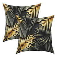 KISSENBEZÜGE 50 x 50 cm 2er-Set Tropische Palme Schwarz Grau - Multicolor, Textil (50/50cm)