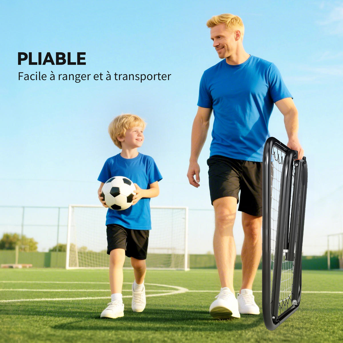 REBOUNDER DE-18591 verstellbarer Winkel, klappbar Schwarz - Schwarz, Metall (84/78cm) - ComfortXL
