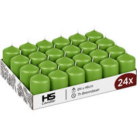 STUMPENKERZEN Ø4xH6 cm Grün 24er-Pack - Grün, Naturmaterialien (4/6cm)