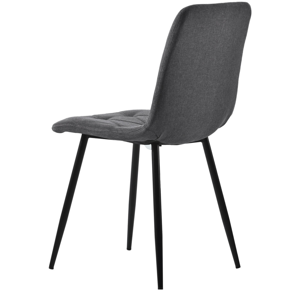 ESSZIMMERSTUHL 4er-Set gepolstert Grau mit Metallbeinen - Grau, Metall (40/86/45cm) - Meubliv