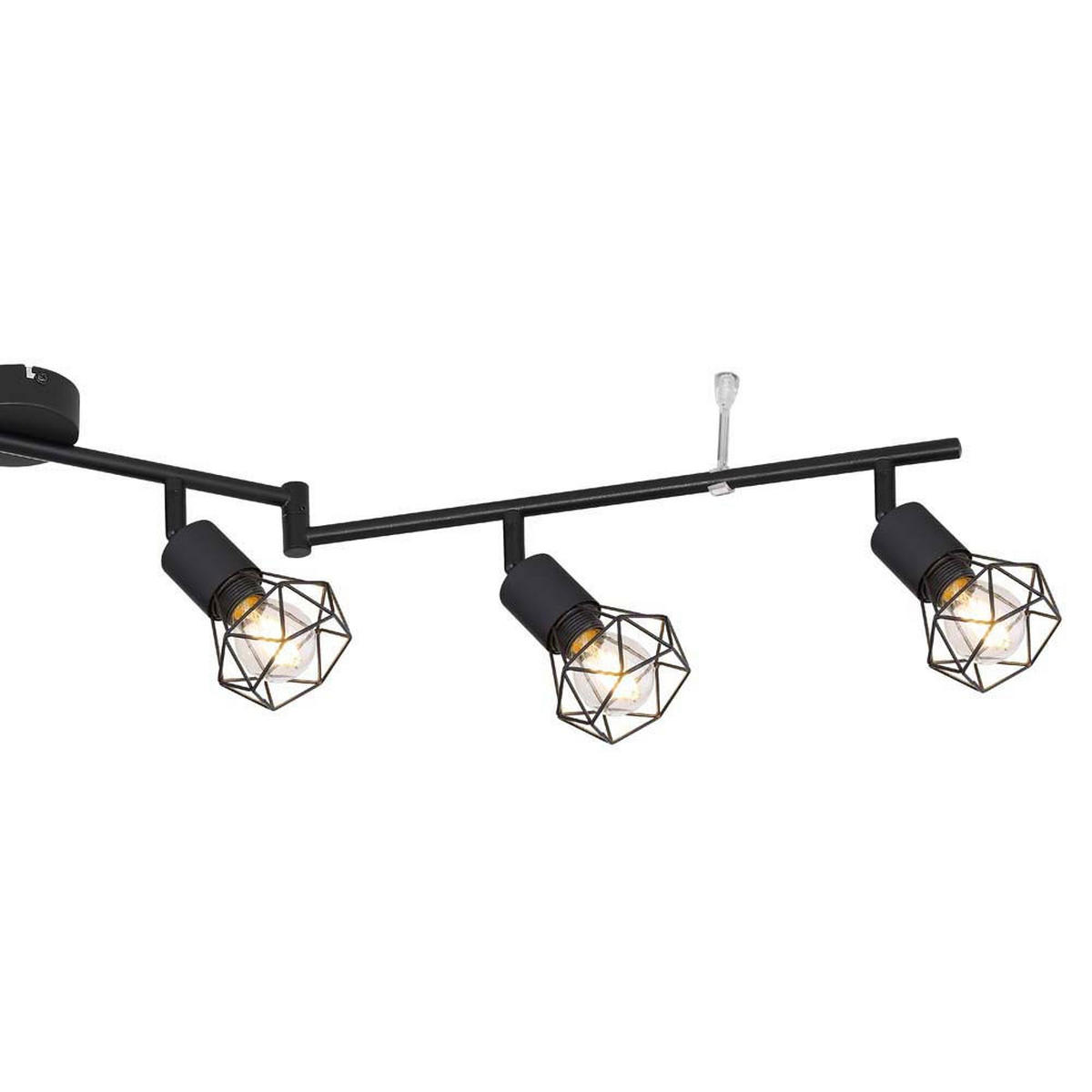 DECKENLEUCHTE XARA I Schwarz Matt - Schwarz, Metall (120/8/22cm) - Globo Lighting