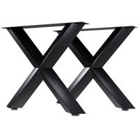 TISCHBEIN eckig 80/14/75 cm Metall schwarz - Schwarz, Metall (80/75/14cm) - CLP