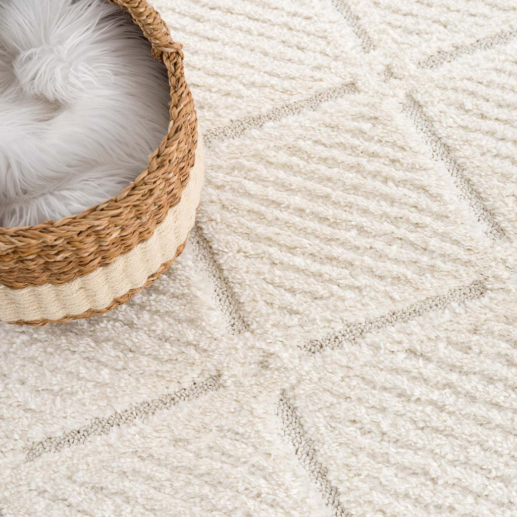 Thumbnail - carpet city Hochflor-Teppich, Creme, Textil, Uni, Rechteckig, 80x300 cm, Oeko-Tex® Standard 100, für Fußbodenheizung gee...