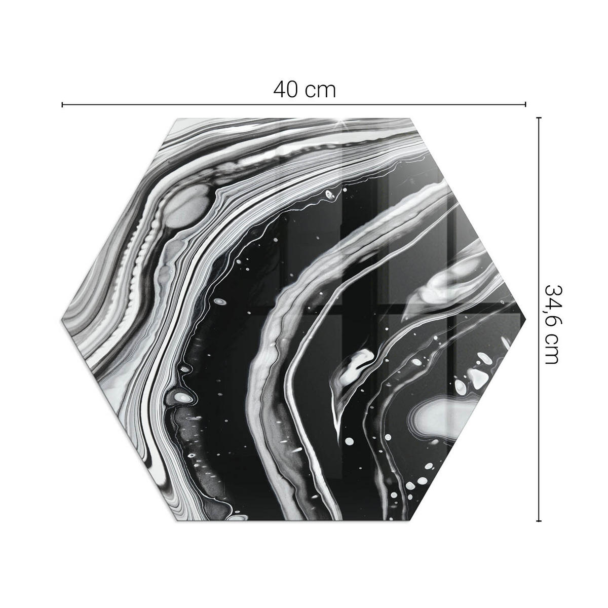 GLASPLATTE für Kamin h40 cm Schwarz Weiß - Multicolor, Glas (40/40/0.4cm) - ArtPrintCave