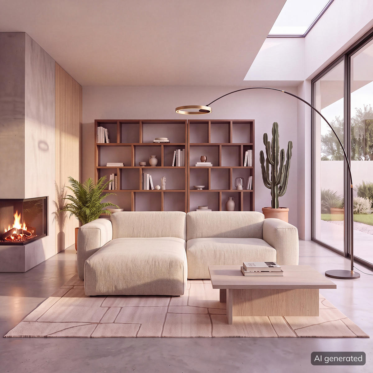 1,5-SITZER ECKSOFA mit Longchair - Beige/Schwarz, Kunststoff/Textil (260/173cm) - home24