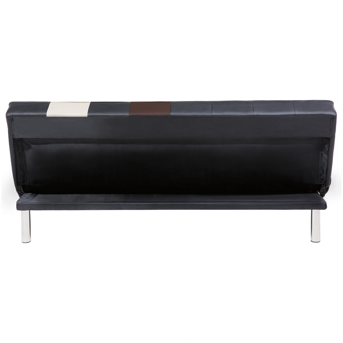 3-SITZER-SCHLAFSOFA Kunstleder Schwarz Olsker - Beige, Kunststoff/Textil (178/78/92cm) - Beliani