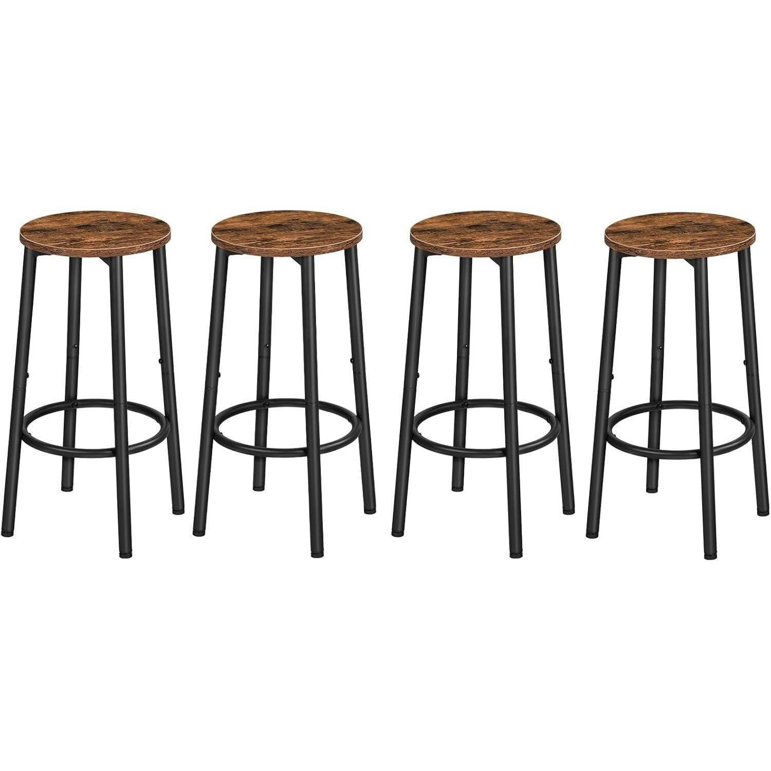 BARHOCKER 4er-Set Rustikales Braun und Schwarz - Multicolor, Holzwerkstoff (30/64/30cm)