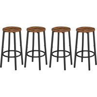 BARHOCKER 4er-Set Rustikales Braun und Schwarz - Multicolor, Holzwerkstoff (30/64/30cm)