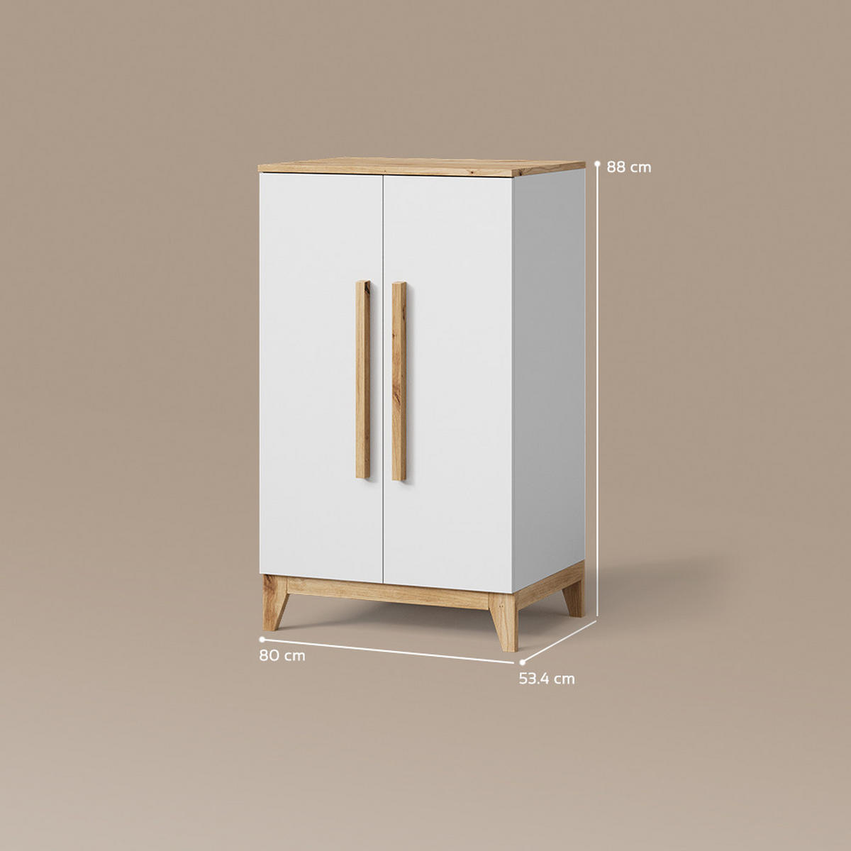KINDERKLEIDERSCHRANK Mailo Weiß/Artisan 70 x 120 cm - Weiß/Eiche Artisan, Holzwerkstoff (70/120/53.4cm) - Livinity®