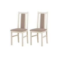 ESSZIMMERSTUHL - 2er-Set Bos 14 kaschmir opium 20 - Beige/Haselnussfarben, Holz (43/94/40cm) - Leaf Design