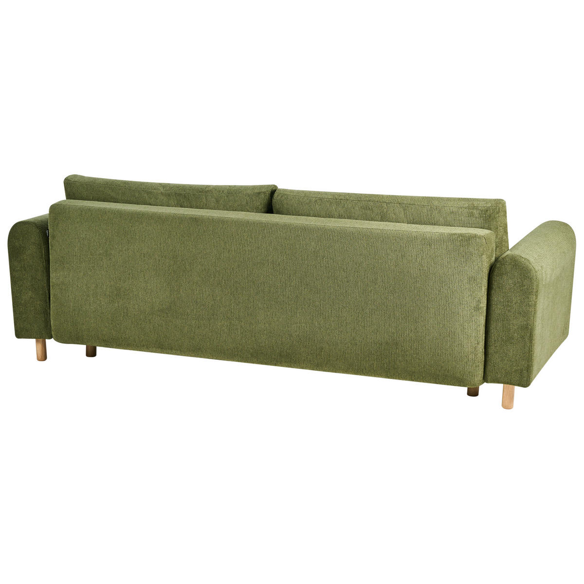 ROZKLÁDACÍ POHOVKA 3-místná Látka Zelená s úložným prostorem Kvam - světle hnědá, textil (242/85/99cm) - Beliani