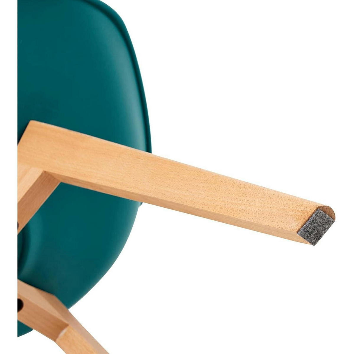 ESSZIMMERSTÜHLE 4er Set Türkis PU-Sitzkissen Buchenholzbeine - Türkis, Kunststoff (47.5/82/41cm)