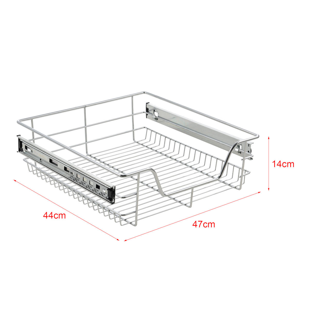 TELESKOPSCHUBLADE-SET 2 TLG. Doustelle - Silberfarben, Metall (44/14/47cm) - [en.casa]