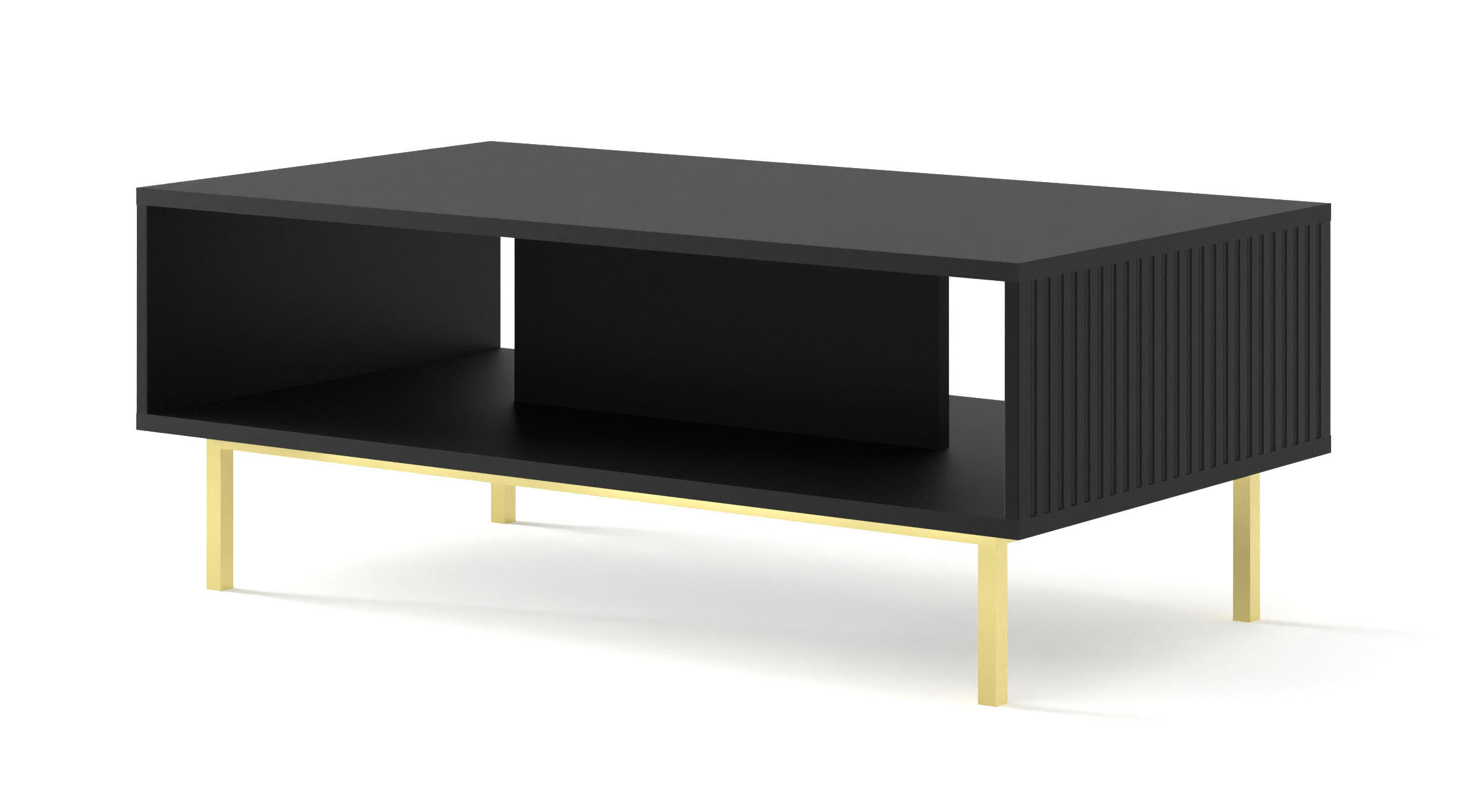COUCHTISCH Schwarz, Schwarz, Gold 90/45/60 - Schwarz, Holzwerkstoff (60/90/45cm) - RAUMHIRSCH FURNITURE
