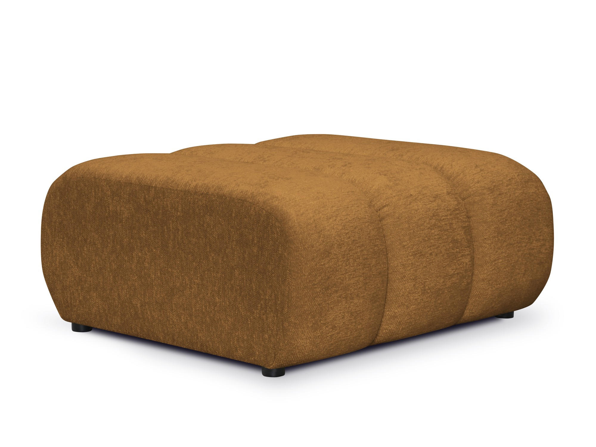 POUF Chenille Stoff Gelb - Currygelb/Schwarz, Holzwerkstoff/Kunststoff (94/40/89cm) - Makamii