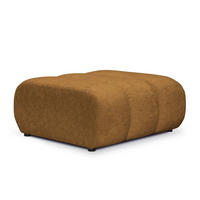 POUF Chenille Stoff Gelb - Currygelb/Schwarz, Holzwerkstoff/Kunststoff (94/40/89cm) - Makamii