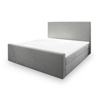 POSTEL BOXSPRING ALORIA 160x200 cm, s matrací a úložným prostorem, světle šedá - světle šedá, kompozitní dřevo/textil (160/200cm) - MASSENO