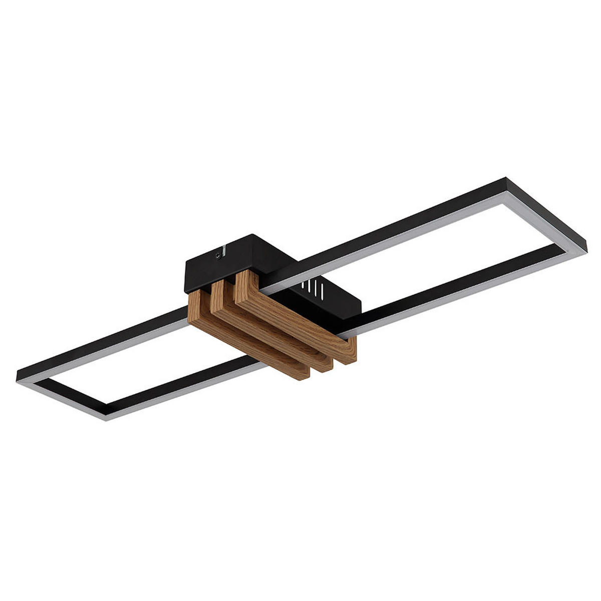 LED DECKENLEUCHTE Holzoptik Schwarz Matt - Schwarz, Metall (60/16.8/6.6cm) - Globo Lighting