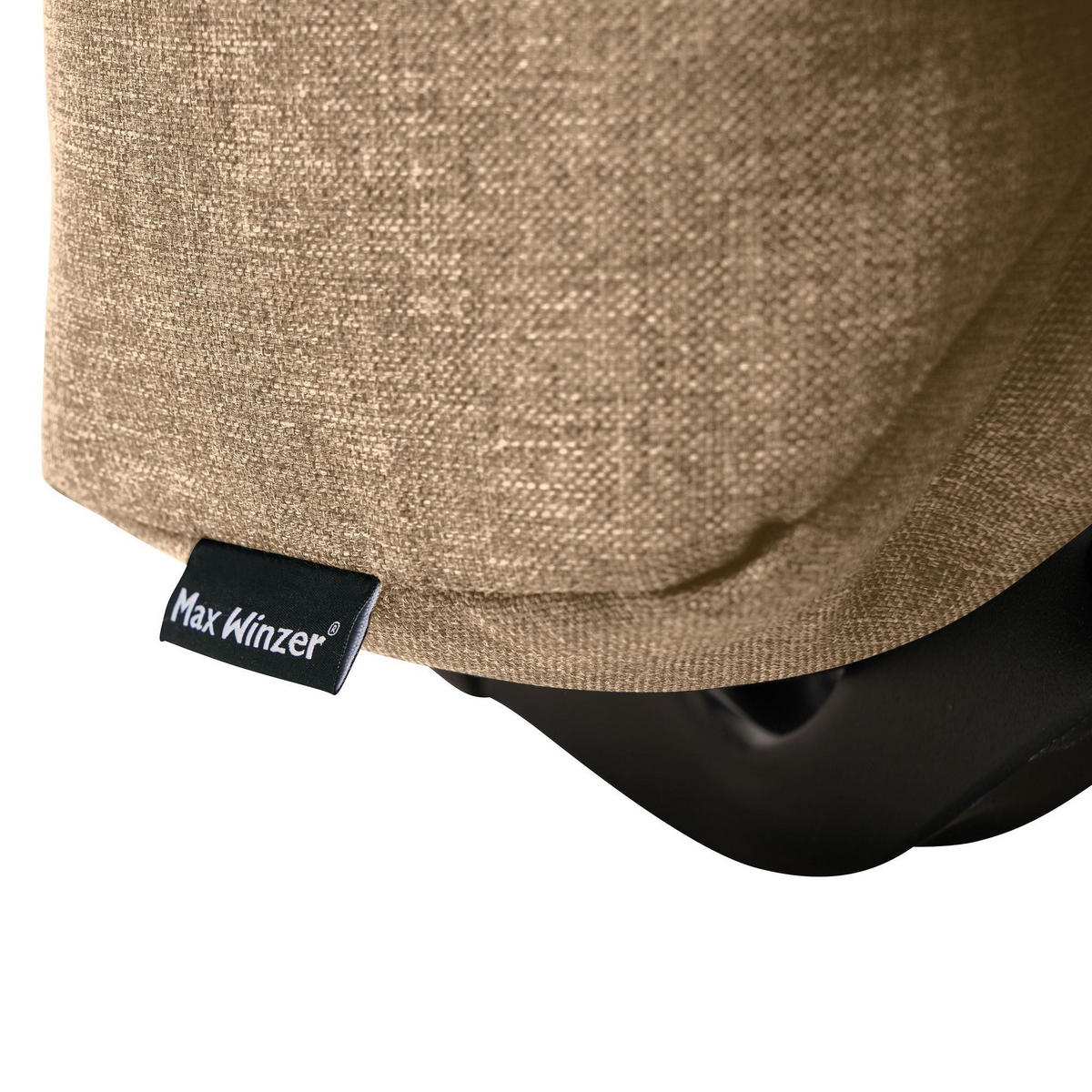 FALTSOFA Kalomira Bezug Flachgewebe Metall schwarz / sand - Sandfarben, Kunststoff (145/84/100cm) - 58aufmkessel