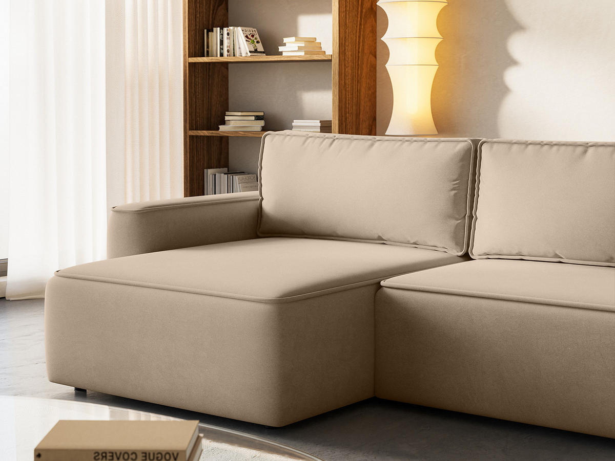 ECKSOFA Sarro mit Schlaffunktion, Beige - Beige, Textil (165/260cm) - Fedve