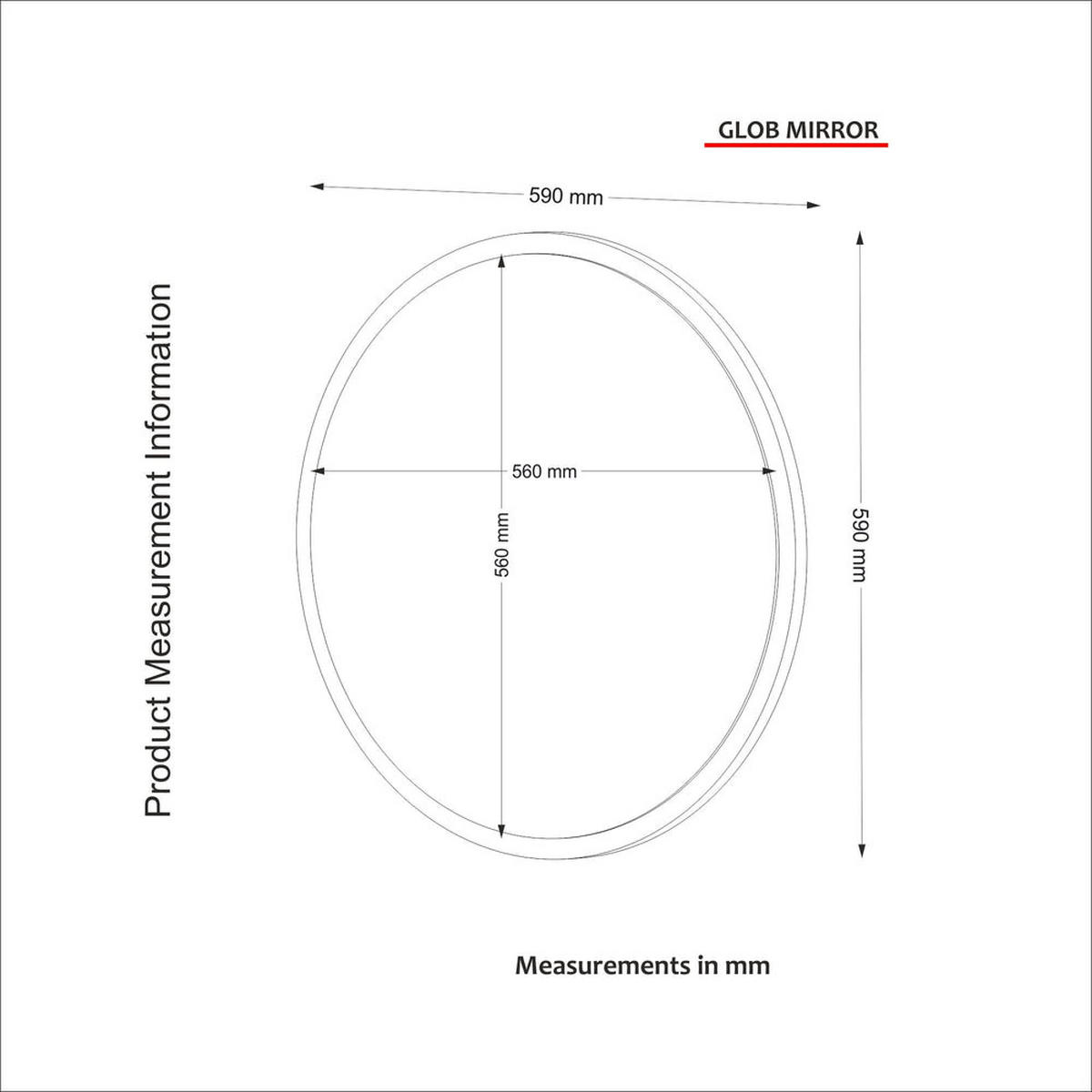 SPIEGEL Glob Walnuss - Walnussfarben, Holzwerkstoff (59/59/2cm) - moebel17
