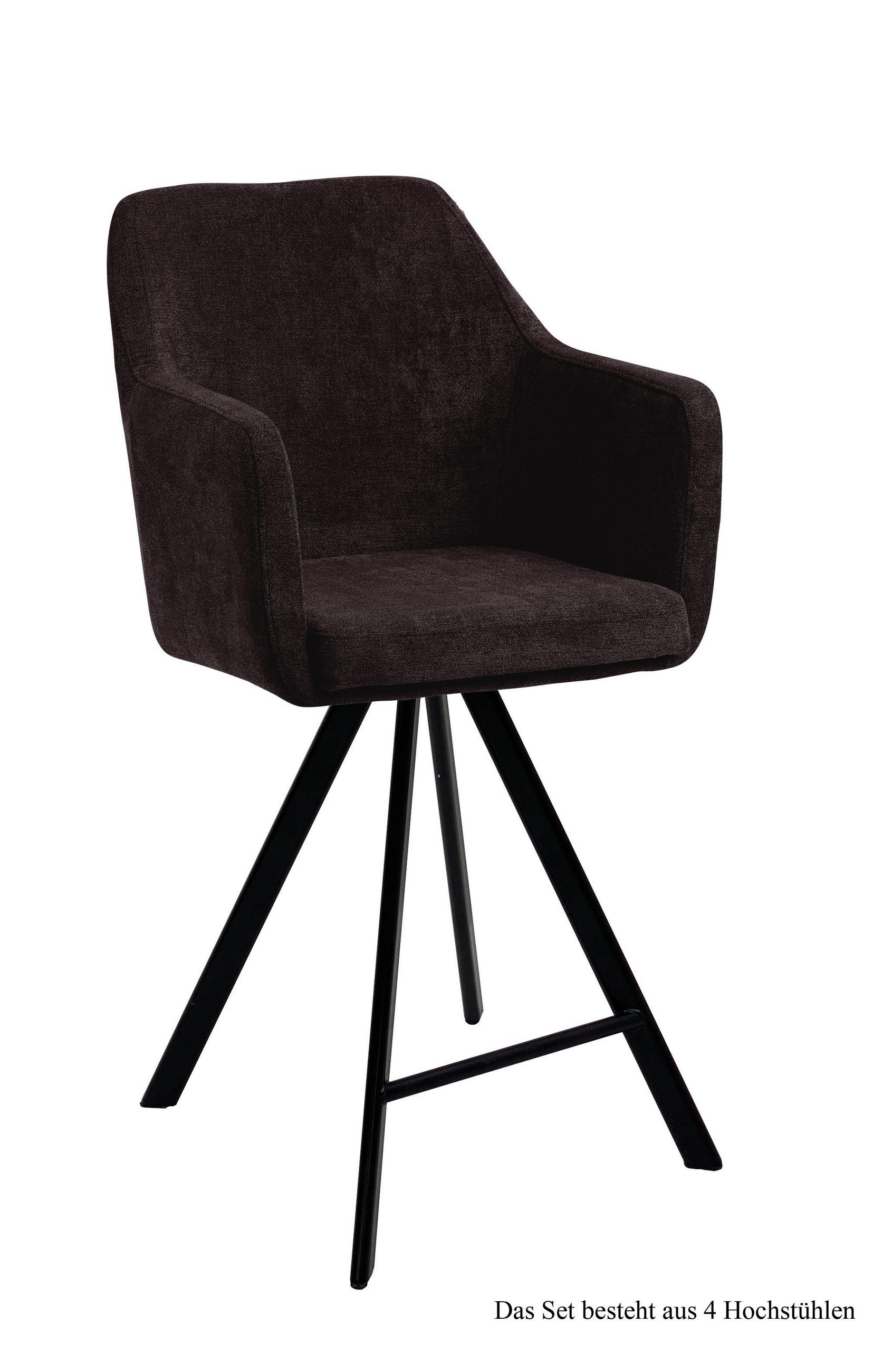 THEKENSTUHL drehbar (4er-Set) Diamond 57x104x60 Schwarz/Espresso - Dunkelbraun/Schwarz, Kunststoff (60/104/57cm) - 58aufmkessel