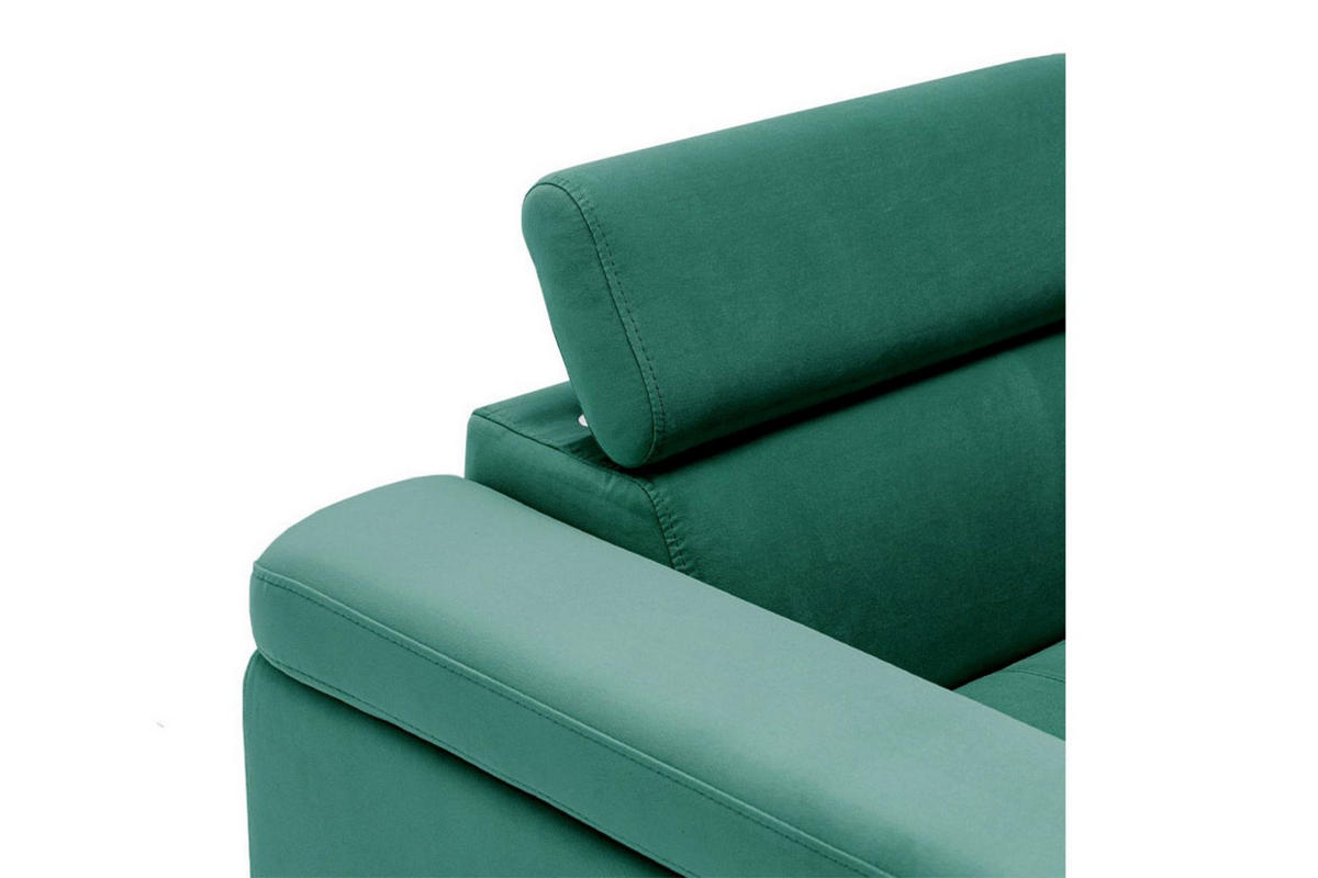 SESSEL JUNIOR mit verstellbare Kopfstütze Velours Dunkelgrün - Dunkelgrün/Schwarz, Holz/Textil (116/90/92cm) - Muffo
