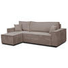 ECKSOFA Hugo L in L-Form mit Schlaffunktion und Bettkasten, Farbe: Hellbraun, Cordstoff, Ottomane Unsiversal - Hellbraun, Textil (244/145cm) - VENASI MÖBEL
