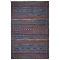 KELIM-TEPPICH handgewebt Kordi Blau 240/170 cm Schurwolle - Blau, Textil (170/240cm) - Looma