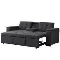 SCHLAFSOFA noho grau 3-sitzer stoff - Grau, Holz (236/85/85cm) - Concept Usine
