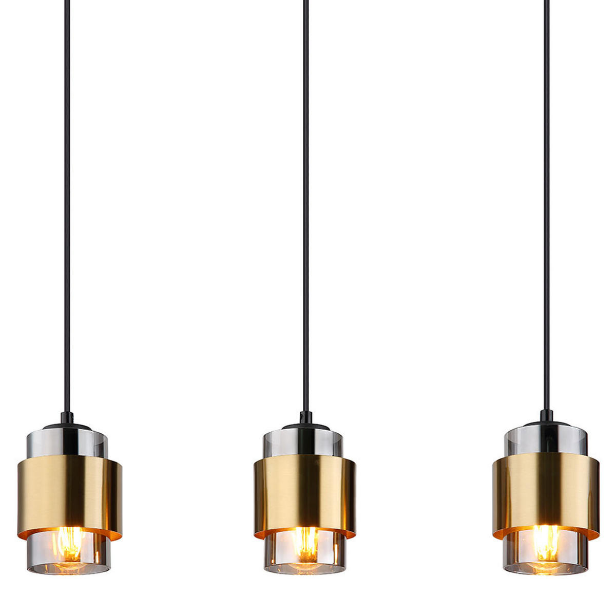 LED HÄNGELEUCHTE Metall Glas Grau 5-flammig - Grau, Glas (105/10/150cm) - Globo Lighting