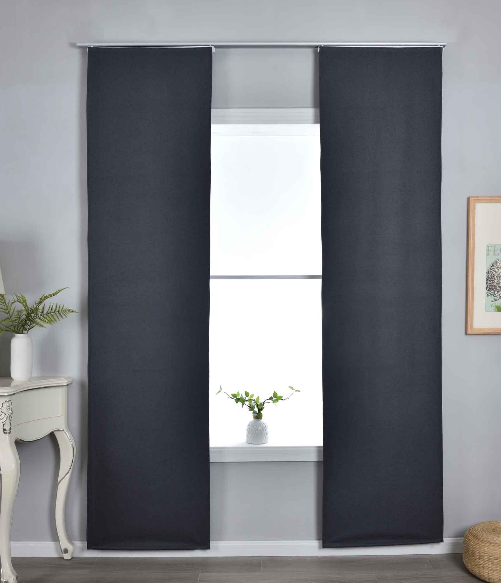 VORHANG 2ER SET »München Dark« HxB 245x60 cm Dunkelgrau - Dunkelgrau, Textil (60/245cm) - Gardinenbox