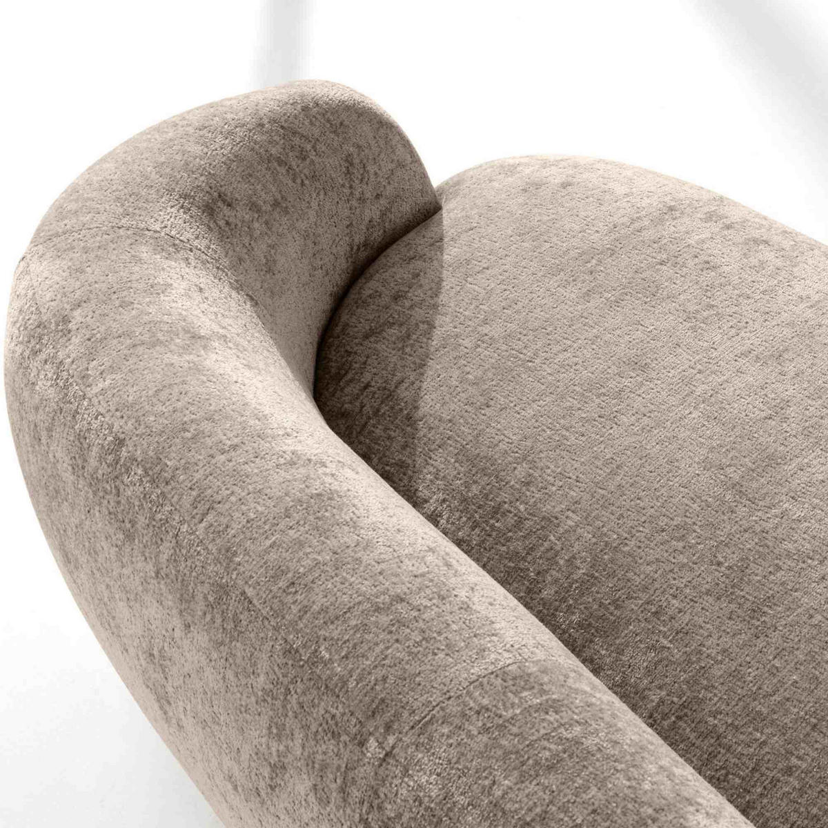 3-SITZER-SOFA NELUM, Chenille-Stoff, Beige - Beige/Schwarz, Holz/Holzwerkstoff (190/68/88cm) - KONSIMO®