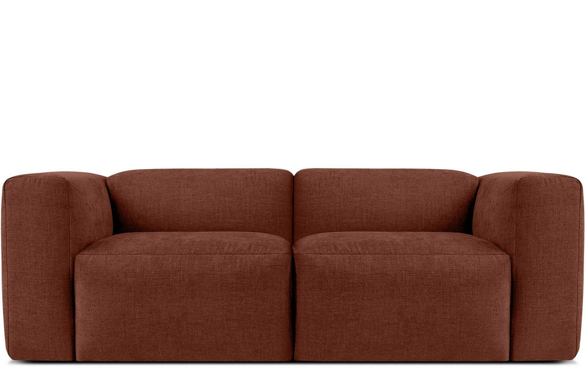 2-SITZER-MODULSOFA BUFFO mit extrem weicher und bequemer Sitzfläche, Gewebestoff, orange - Dunkelorange, Textil (210/73/96cm) - KONSIMO®
