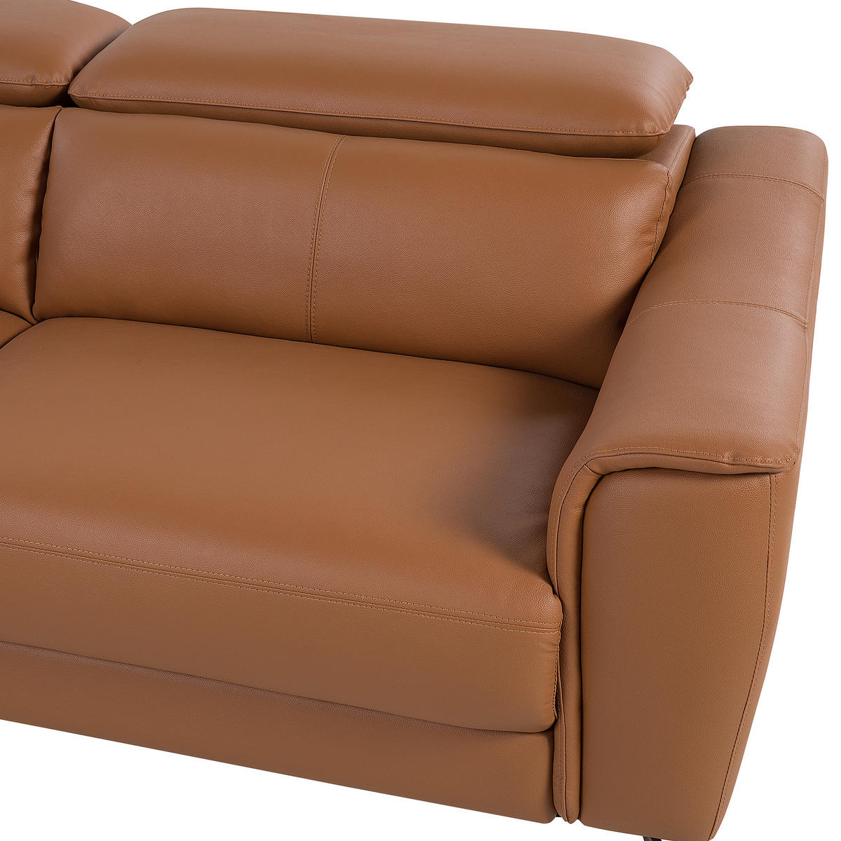 SOFA-SET 4-sitzer Leder Braun Narwik - Braun, Leder/Kunststoff (203/93/98cm) - Beliani