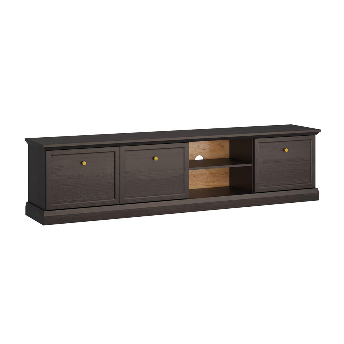 TV-MÖBEL Toja Anthrazitfarbenes Holz - Braun, Holzwerkstoff (206.2/51.1/39.5cm) - Petits-meubles
