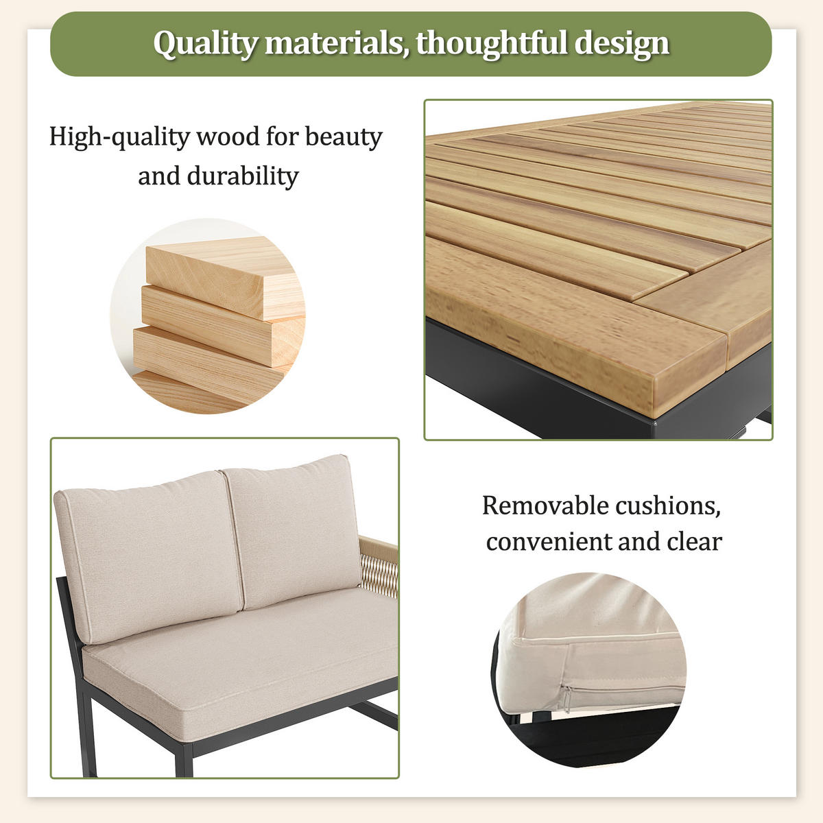 GARTEN-ESSGRUPPE Modern Grau 7-tlg. - Beige, Metall - ComfortXL