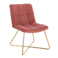 LOUNGESESSEL LYNN Samt Pink - Goldfarben/Altrosa, Textil/Metall (58/82/64cm) - SVITA