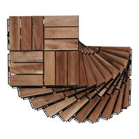 KLICKFLIESEN-SET 10 TLG. Alliste - Naturfarben, Holz (30/30/1.9cm) - casa.pro