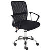 BÜROSTUHL Schwarz Best - Silberfarben/Schwarz, Textil (55/94/55cm) - Beliani