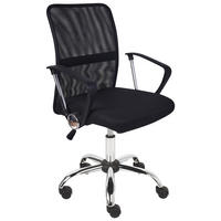 BÜROSTUHL Schwarz Best - Silberfarben/Schwarz, Textil (55/94/55cm) - Beliani