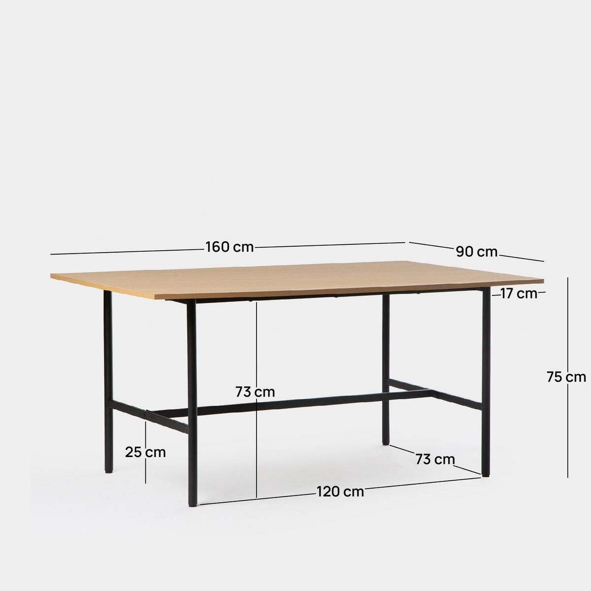 ESSTISCH Beka Natürlich 160 cm x 75 cm - Naturfarben, Holzwerkstoff (90/160/75cm) - Klast Home